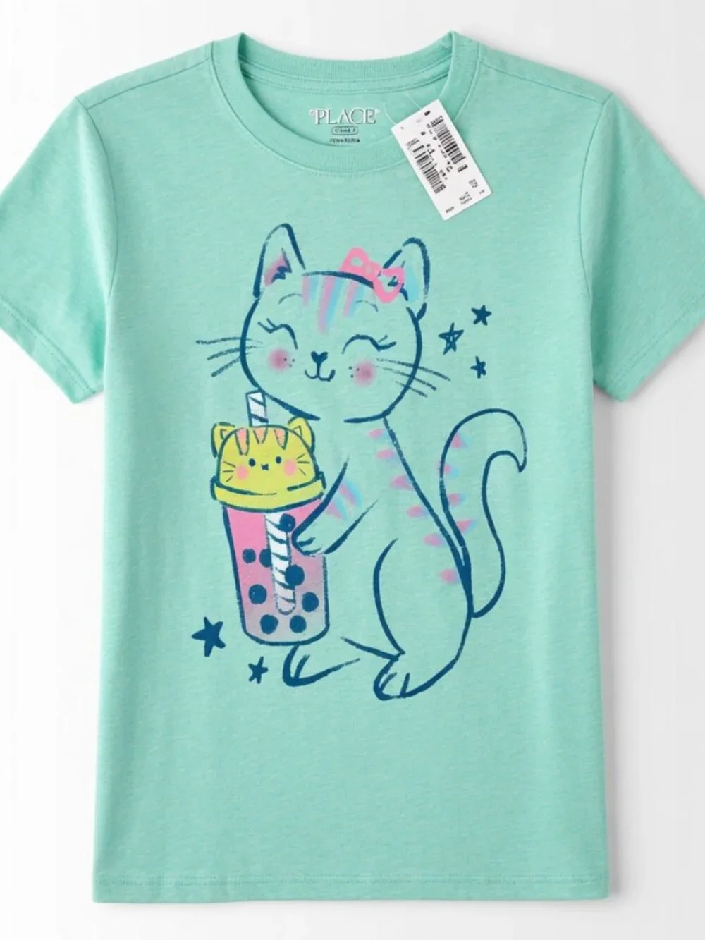 NWT + Orig Packaging Children's Place Cat Bubble Tea | Spearmint | Size 7/8